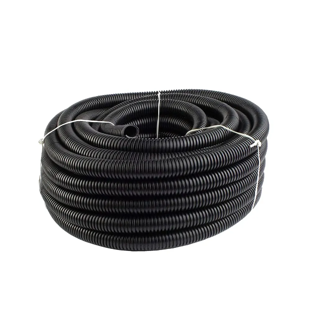 Split Flexible Conduit - Black Courage Polypropylene - 50m Bulk Roll