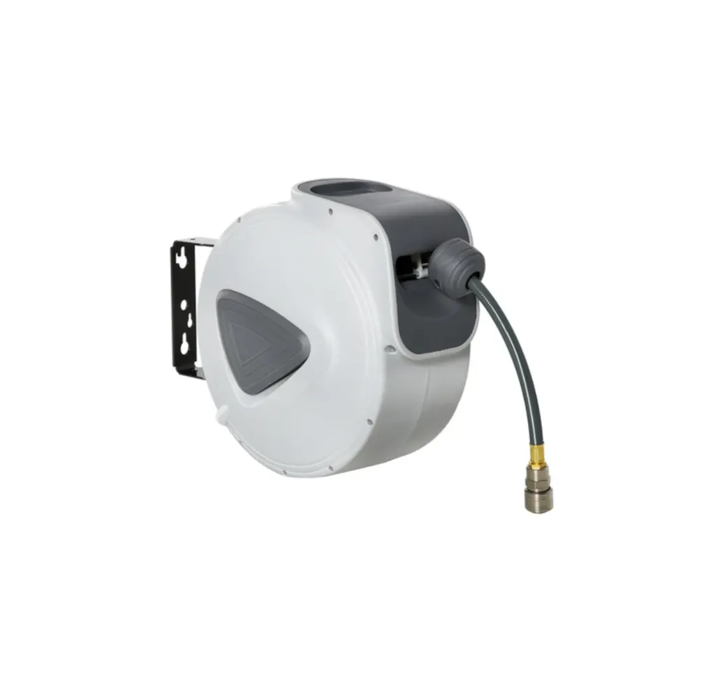 [AVWCORE-AHR-10M] 10m Retractable Air Hose Reel - 3/8" Industrial Rubber Hose with 180° Wall Mount